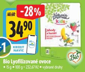 Bio Lyofilizované ovoce, 15 g