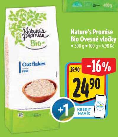 Nature's Promise Bio Ovesné vločky, 500 g