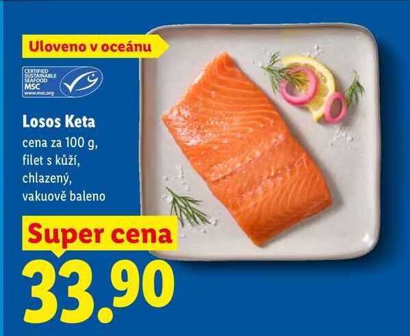Losos Keta, cena za 100 g