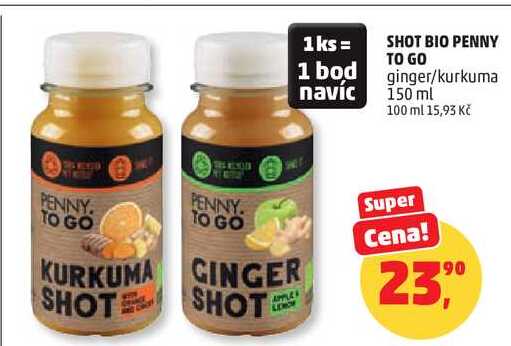 SHOT BIO PENNY TO GO ginger/kurkuma, 150 ml  