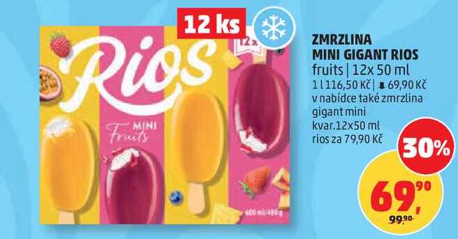 ZMRZLINA MINI GIGANT RIOS fruits, 12x 50 ml  