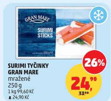 SURIMI TYČINKY GRAN MARE mražené, 250 g