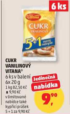 CUKR VANILINOVÝ VITANA, 6x 20 g