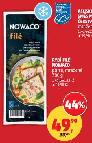 NOWACO rybí filé porce, mražené, 300 g