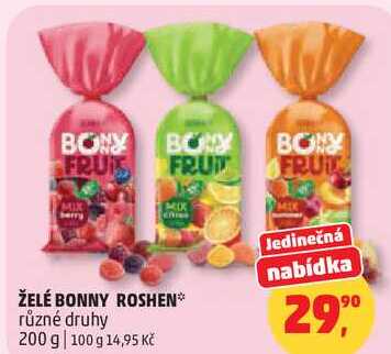 ŽELÉ BONNY ROSHEN různé druhy, 200 g 