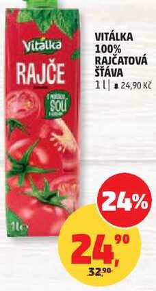 VITÁLKA 100% RAJČATOVÁ ŠŤÁVA, 1 l 