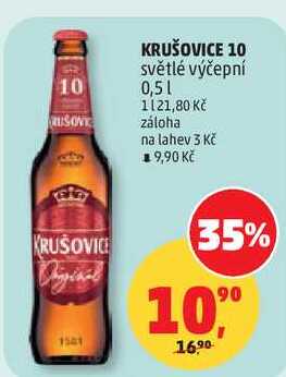KRUŠOVICE 10 světlé výčepní, 0,5 l v akci