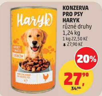 KONZERVA PRO PSY HARYK různé druhy, 1,24 kg