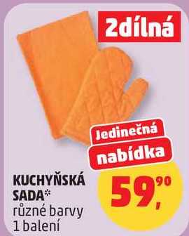 KUCHYŇSKÁ SADA různé barvy, 1 balení  