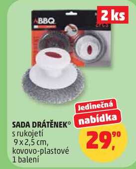 SADA DRÁTĚNEK nabídka s rukojetí 9x2,5 cm, kovovo-plastové, 1 balení  