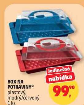 BOX NA POTRAVINY plastový, modrý/červený, 1 ks  