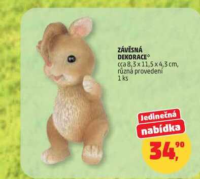 ZÁVĚSNÁ DEKORACE cca 8,3 x 11,5 x 4,3 cm, různá provedení, 1 ks 