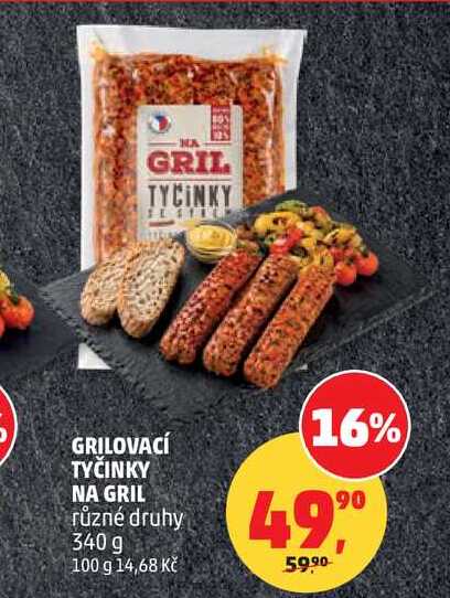 GRILOVACÍ TYČINKY NA GRIL různé druhy, 340 g  