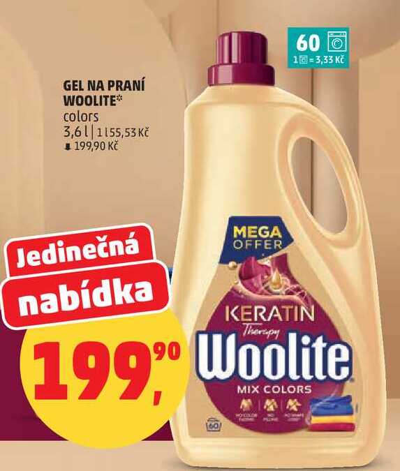 GEL NA PRANÍ WOOLITE colors, 3,6 l