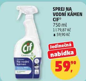 SPREJ NA VODNÍ KÁMEN CIF, 750 ml 