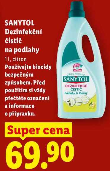 SANYTOL Dezinfekční čistič na podlahy, 11
