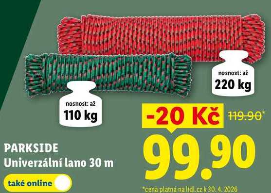PARKSIDE Univerzální lano 30 m
