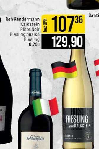 Reh Kendermann Kalkstein Pinot Noir Riesling nealko Riesling 0,75l
