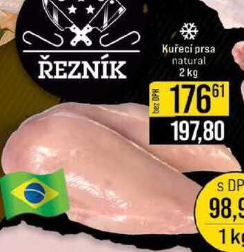 Kuřecí prsa natural 2 kg