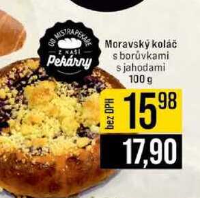 Moravský koláč s borůvkami s jahodami 100 g 