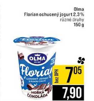Olma Florian ochucený jogurt 2.3% různé druhy 150 g 