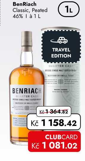 BenRiach Classic, Peated 46% 1 à 1 L