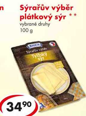 Sýrařův výběr plátkový sýr, 100 g