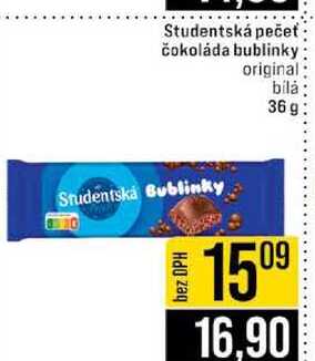 Studentská pečeť čokoláda bublinky original bílá 36g