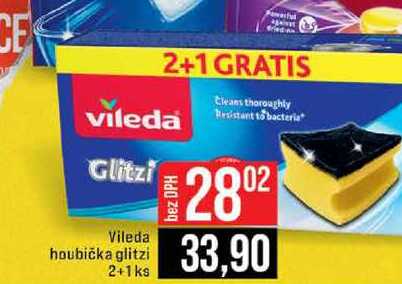 Vileda houbička glitzi 2+1ks 
