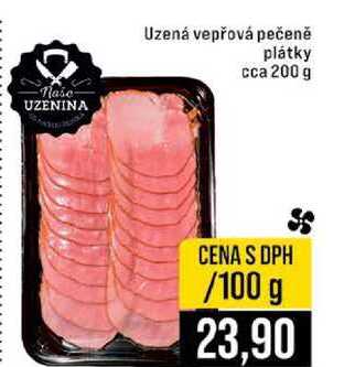 Uzená vepřová pečeně plátky cca 200 g 100g