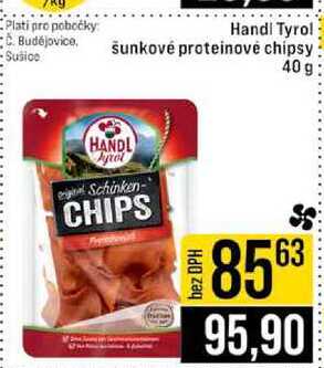 Handi Tyrol šunkové proteinové chipsy 40g