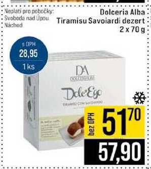 Dolceria Alba Tiramisu Savoiardi dezert 2x 70 g 
