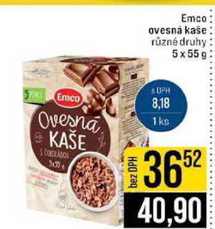 Emco ovesná kaše různé druhy 5x55 g
