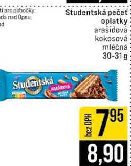 Studentská pečeť d oplatky arašidová kokosová mléčná 30-31 g 