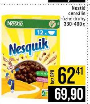 Nestlé cereálie různé druhy 330-400 g