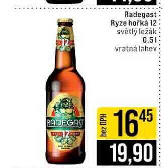 Radegast Ryze hořká 12 světlý ležák 0,5l