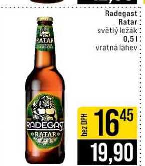 Radegast Ratar světlý ležák 0,5l