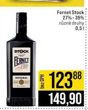 Fernet Stock 27%-35% různé druhy 0,5l