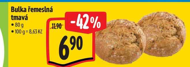 Bulka řemeslná tmavá  80 g 