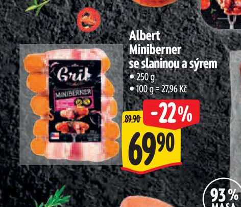 Albert Miniberner se slaninou a sýrem 250 g