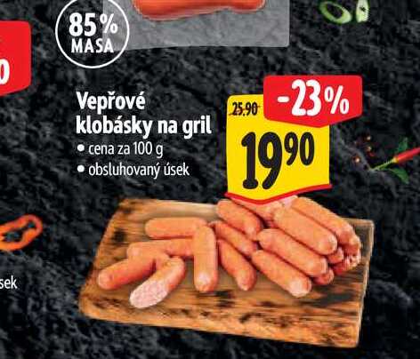  Vepřové klobásky na gril  100 g