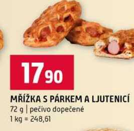 MŘÍŽKA S PÁRKEM A LJUTENICÍ 72 g pečivo dopečené