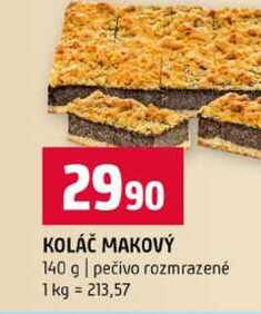 KOLÁČ MAKOVÝ 140 g pečivo rozmrazené