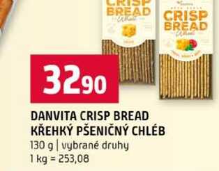 DANVITA CRISP BREAD KŘEHKÝ PŠENIČNÝ CHLÉB 130 g vybrané druhy