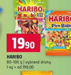 HARIBO 80-100 g vybrané druhy 