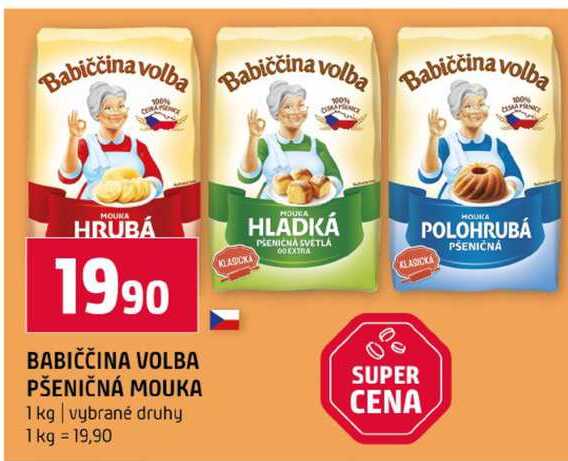 BABIČČINA VOLBA PŠENIČNÁ MOUKA 1 kg vybrané druhy