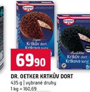DR. OETKER KRTKŮV DORT 435 g vybrané druhy