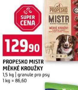 PROPESKO MISTR MĚKKÉ KROUŽKY 1,5 kg granule pro psy 