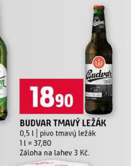 BUDVAR TMAVÝ LEŽÁK 0,5l pivo tmavý ležák