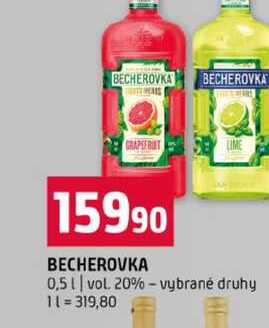 BECHEROVKA 0,5l vol. 20% vybrané druhy
